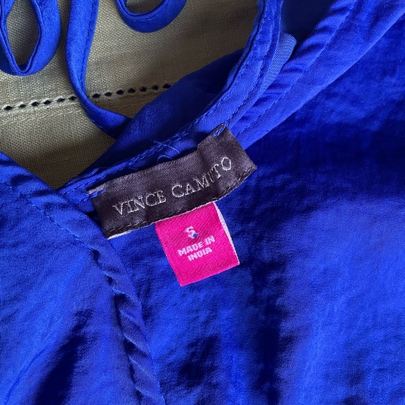 Vince Camuto Tie-Back Rumpled Top. Size S. Cobalt Blue. Like New. - Picture 3 of 3